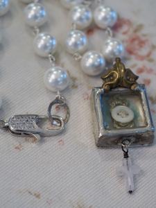 The Pearl /Button Reliquary Necklace